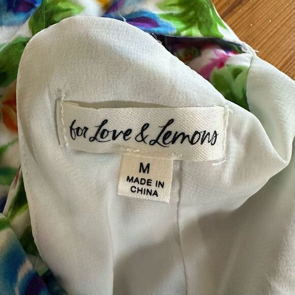 For Love & Lemons Lucy Mini Dress Bright Floral Print Size M - Picture 6 of 6